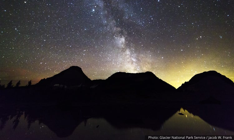 Milky Way reflects over Logan's Pass