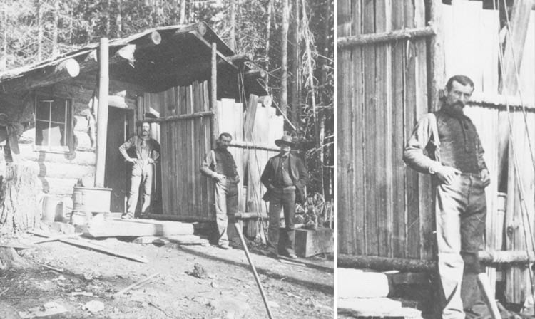 Milo Apgar standing in front of his cabin