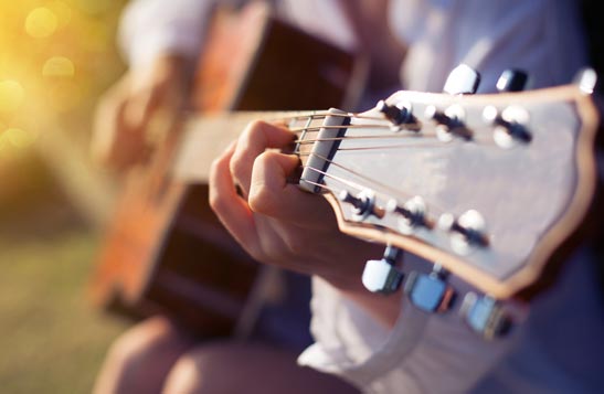 A guitar player