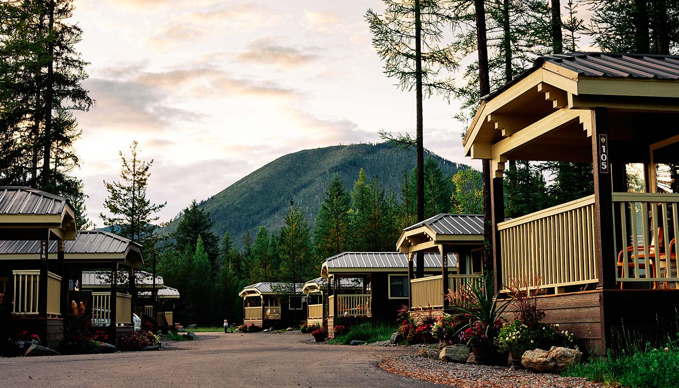 West glacier cabin village rates availability lodging near glacier