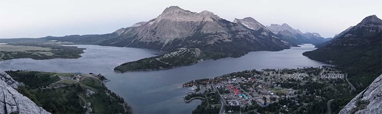 View from Bears Hump over Waterton Lakes