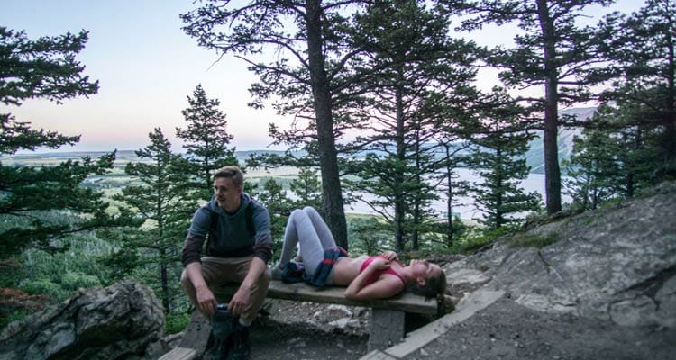 Taking a break on one of the many benches along the hike