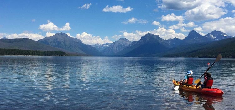 Kayaking on Lake McDonald