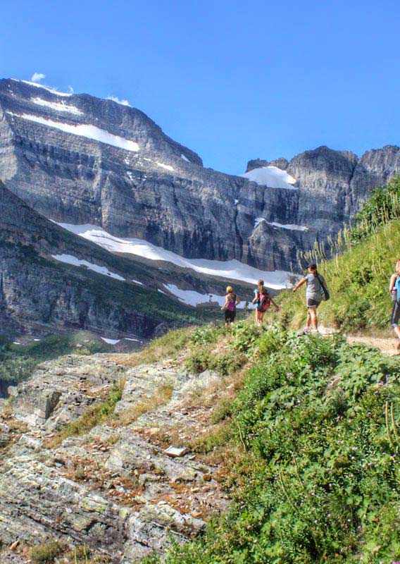 A group of hikers in the mountains