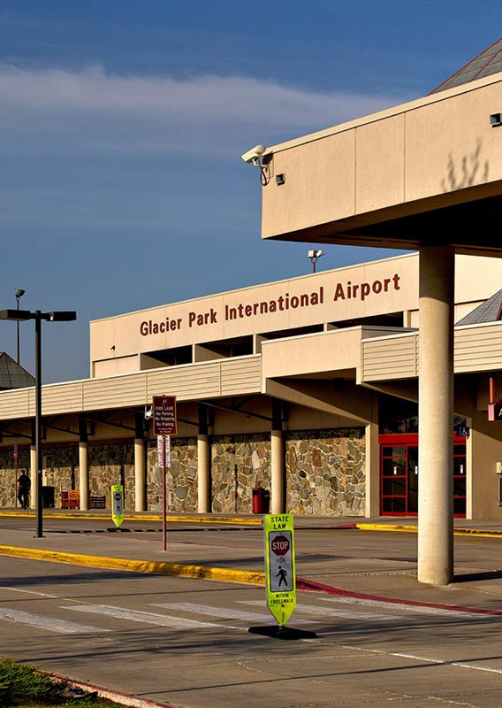 The airport terminal at Glacier Park International Airport