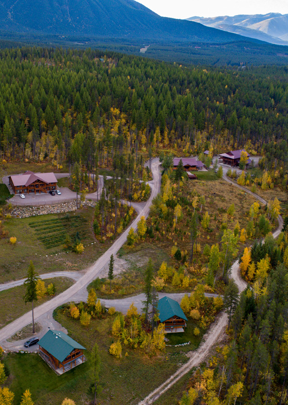 Aerial view of the Paddle Ridge property