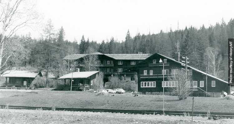 A historical photo of the exterior view of the Belton Chalet