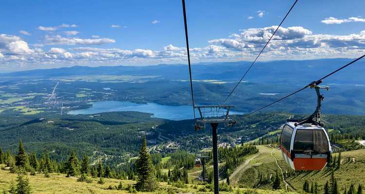 A view of Whitefish, Montana, from a gondola.