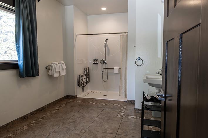 Accessible bathroom at Motel Lake McDonald