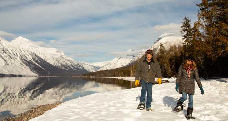 A man and a woman skating